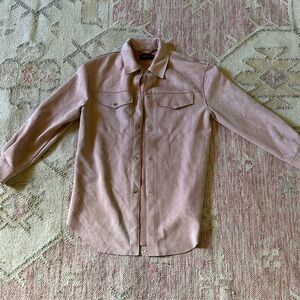 Faux suede shirt-jac